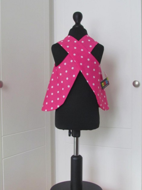 Pink and White Spotted Pinafore Dress with panties.